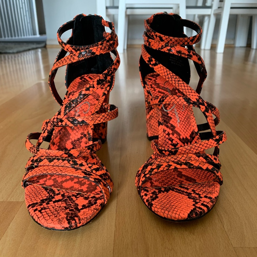 Jessica Simpson Snake Skin Strappy Heels